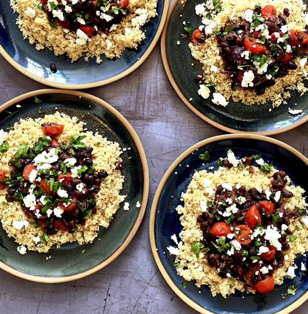 Image of Nigella's Feta, Black Bean and Clementine Couscous